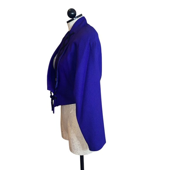 Cava Roma Vintage Womens Jacket Size Medium Purple Cropped Lined Casual - Picture 3 of 13